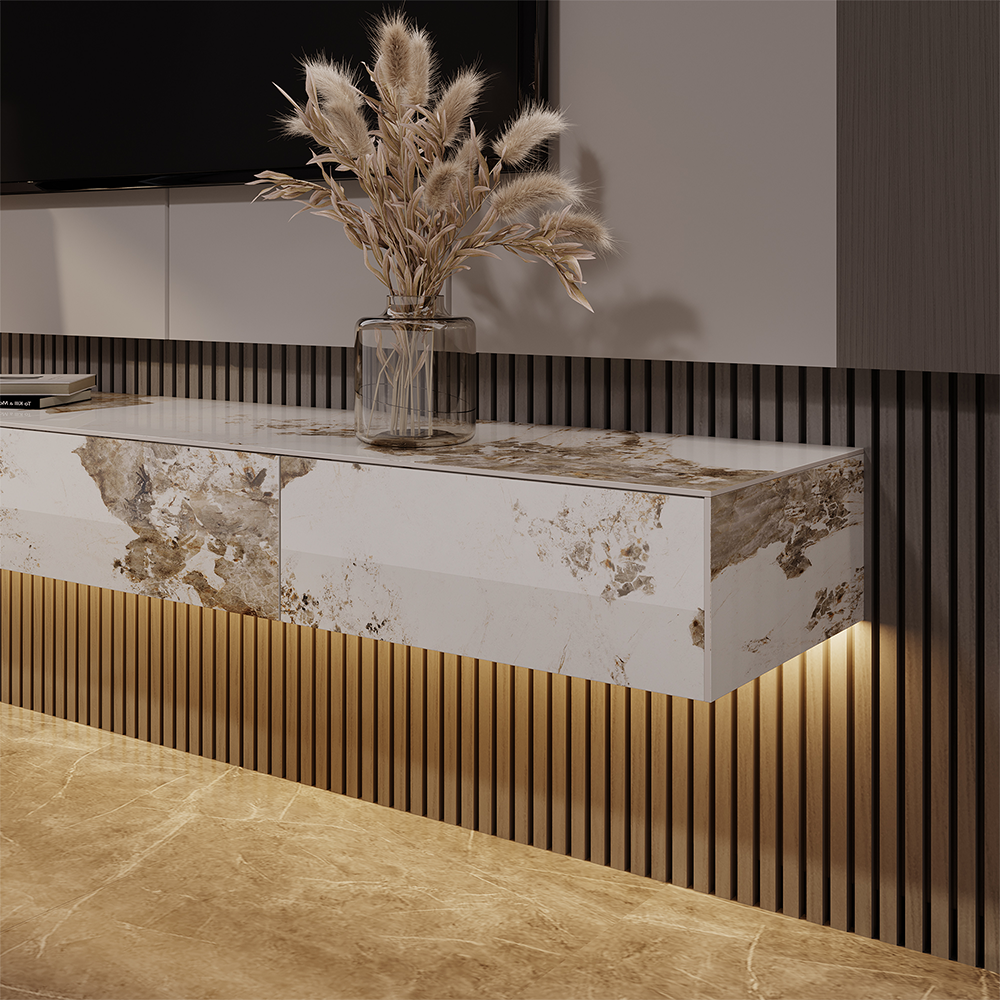 Float Modern Sintered Stone Floating TV Console