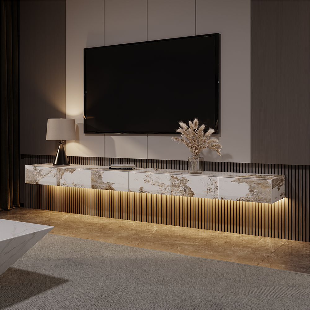 Float Modern Sintered Stone Floating TV Console