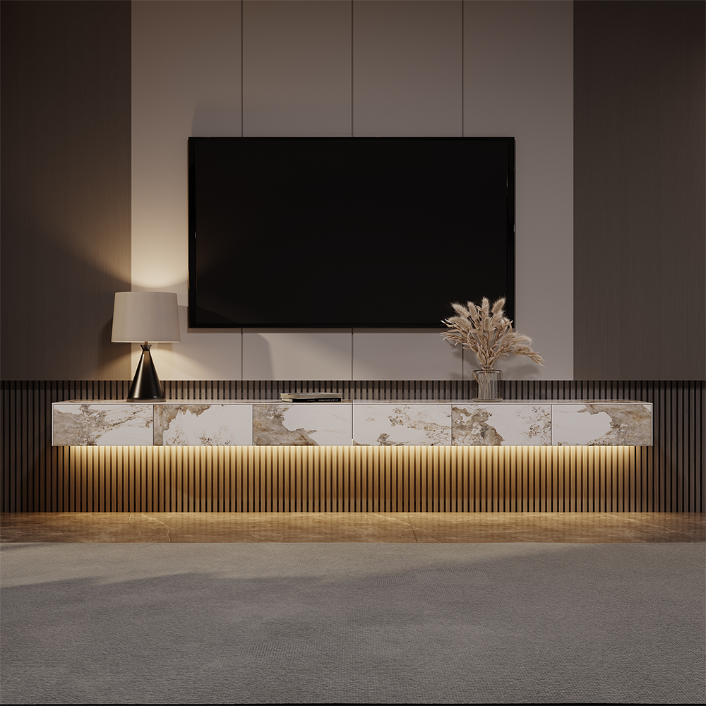 Float Modern Sintered Stone Floating TV Console