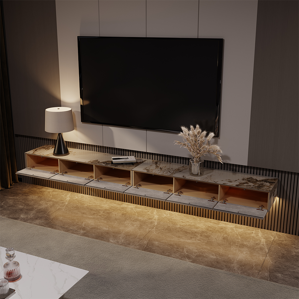 Float Modern Sintered Stone Floating TV Console