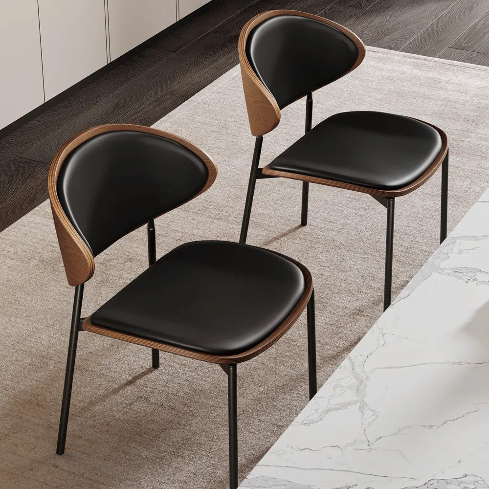 كراسي طعام فين الجلدية (مجموعة من قطعتين)