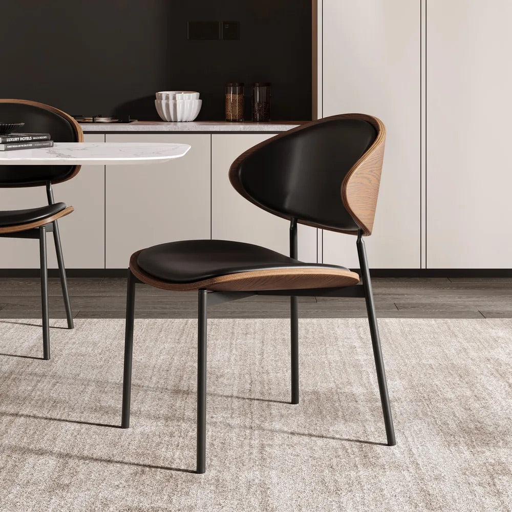 كراسي طعام فين الجلدية (مجموعة من قطعتين)