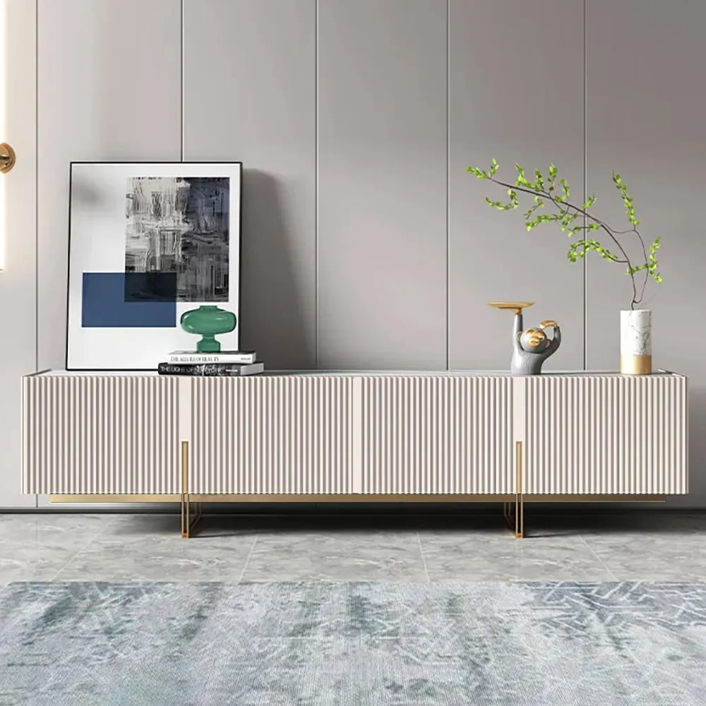 Auro Sintered Stone Fluted TV Console
