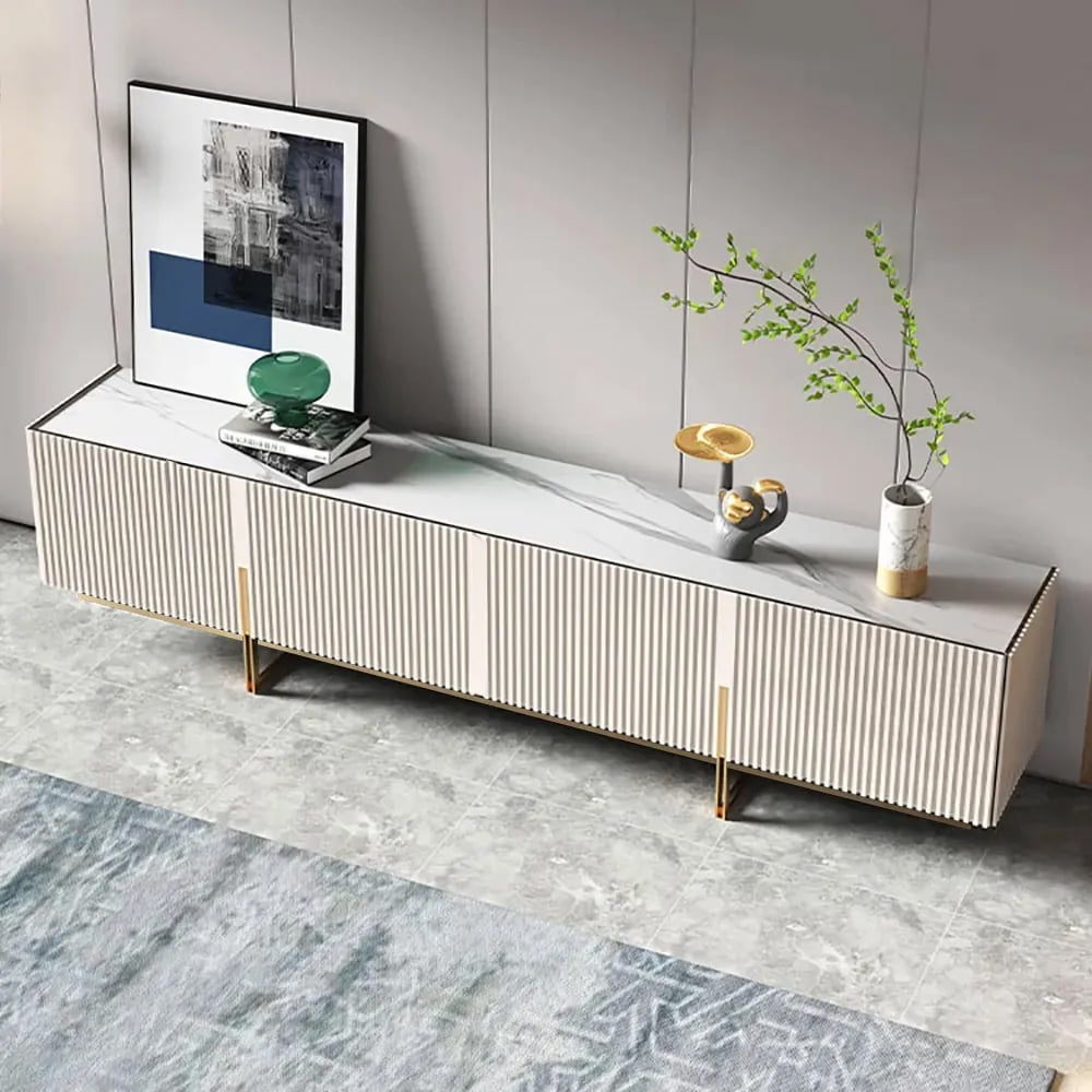Auro Sintered Stone Fluted TV Console