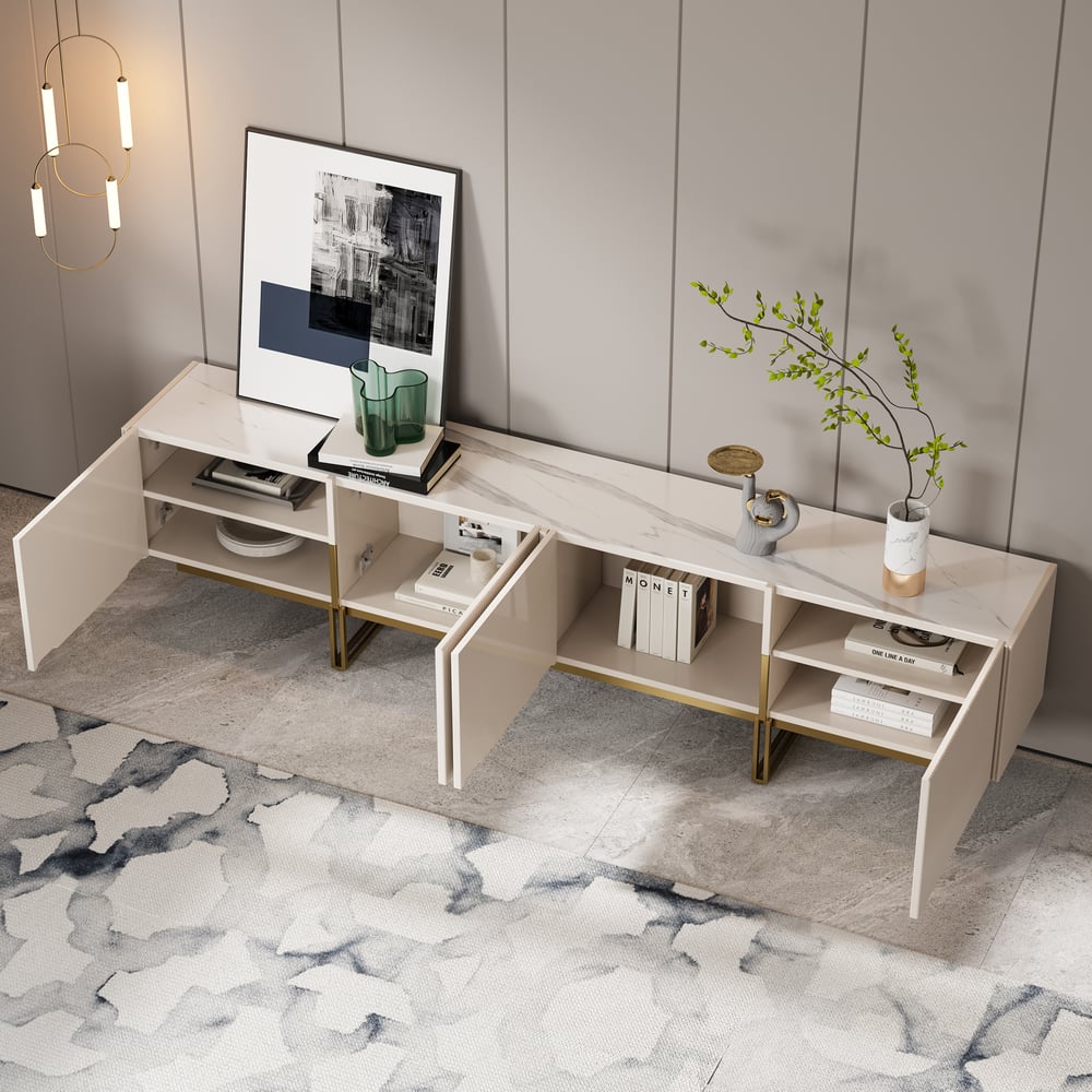 Auro Sintered Stone Fluted TV Console