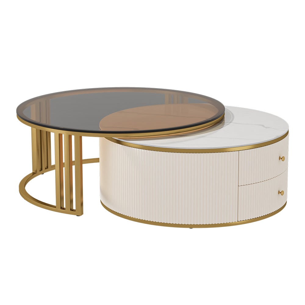 Auro Sintered Stone Fluted TV Console