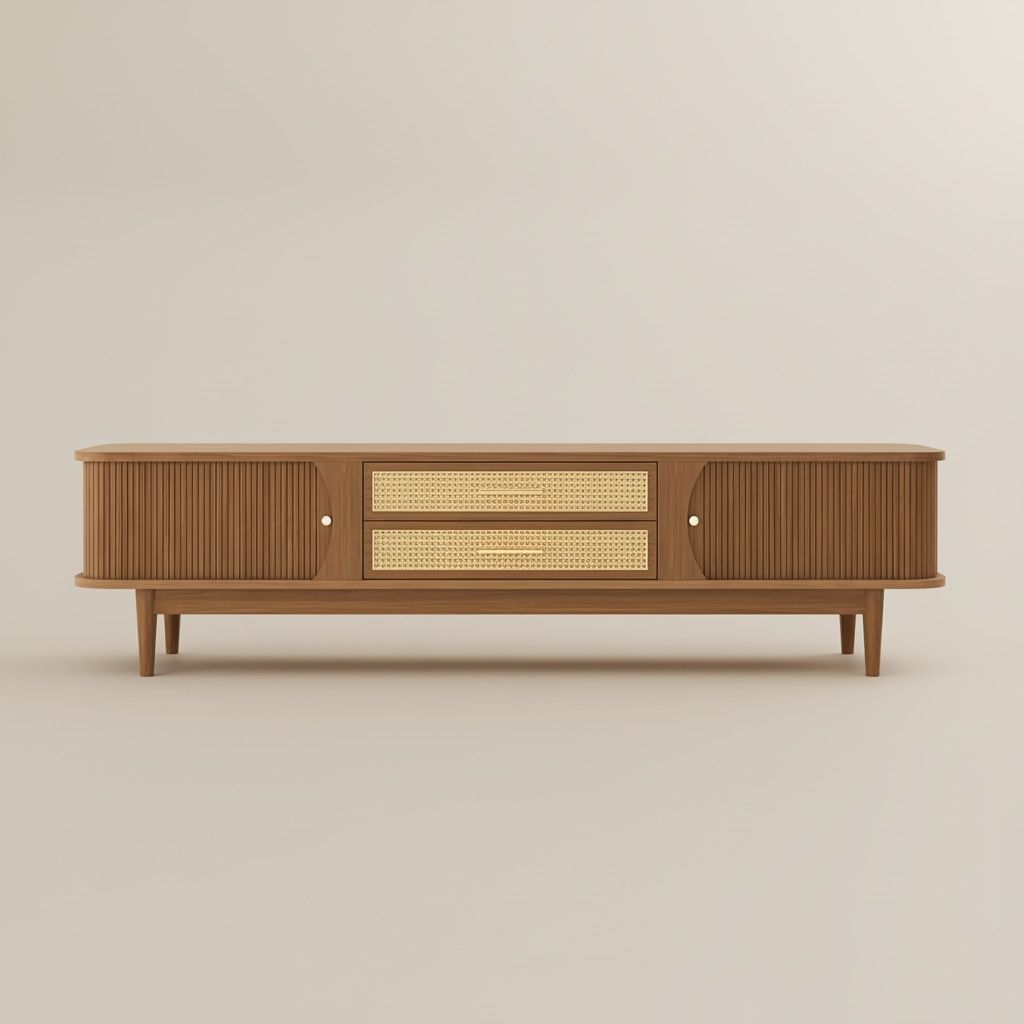 Solara 200 cm Woven Rattan Media Console