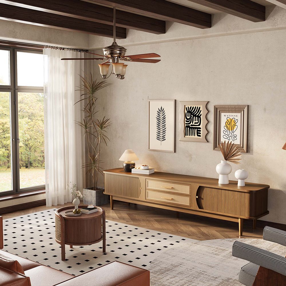 Solara 200 cm Woven Rattan Media Console