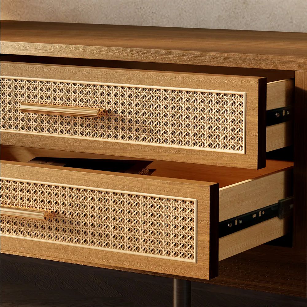 Solara 200 cm Woven Rattan Media Console