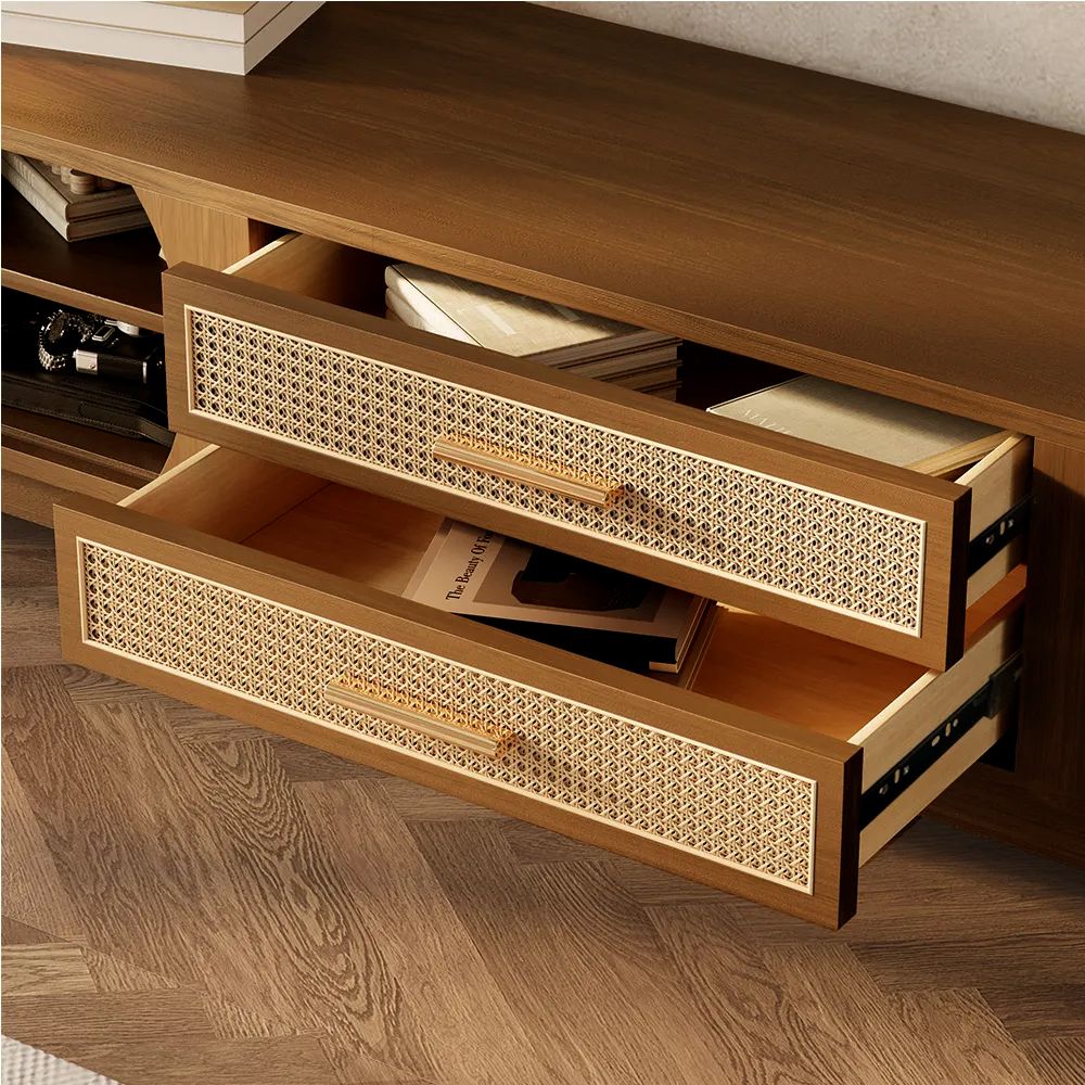 Solara 200 cm Woven Rattan Media Console