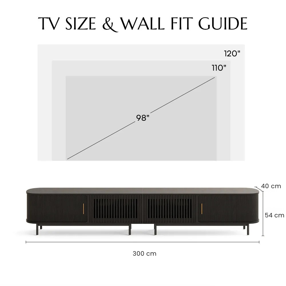 Solvra Mid-Century Tambour Door TV Stand