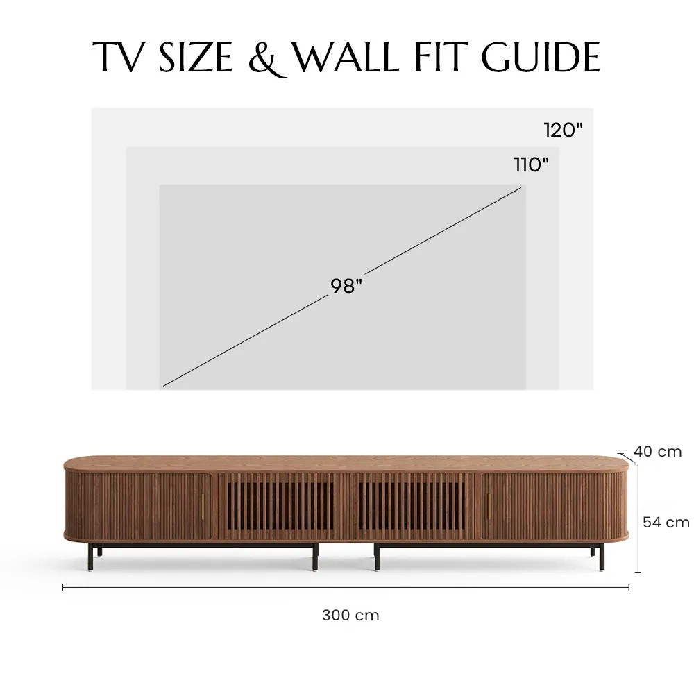 Solvra Mid-Century Tambour Door TV Stand