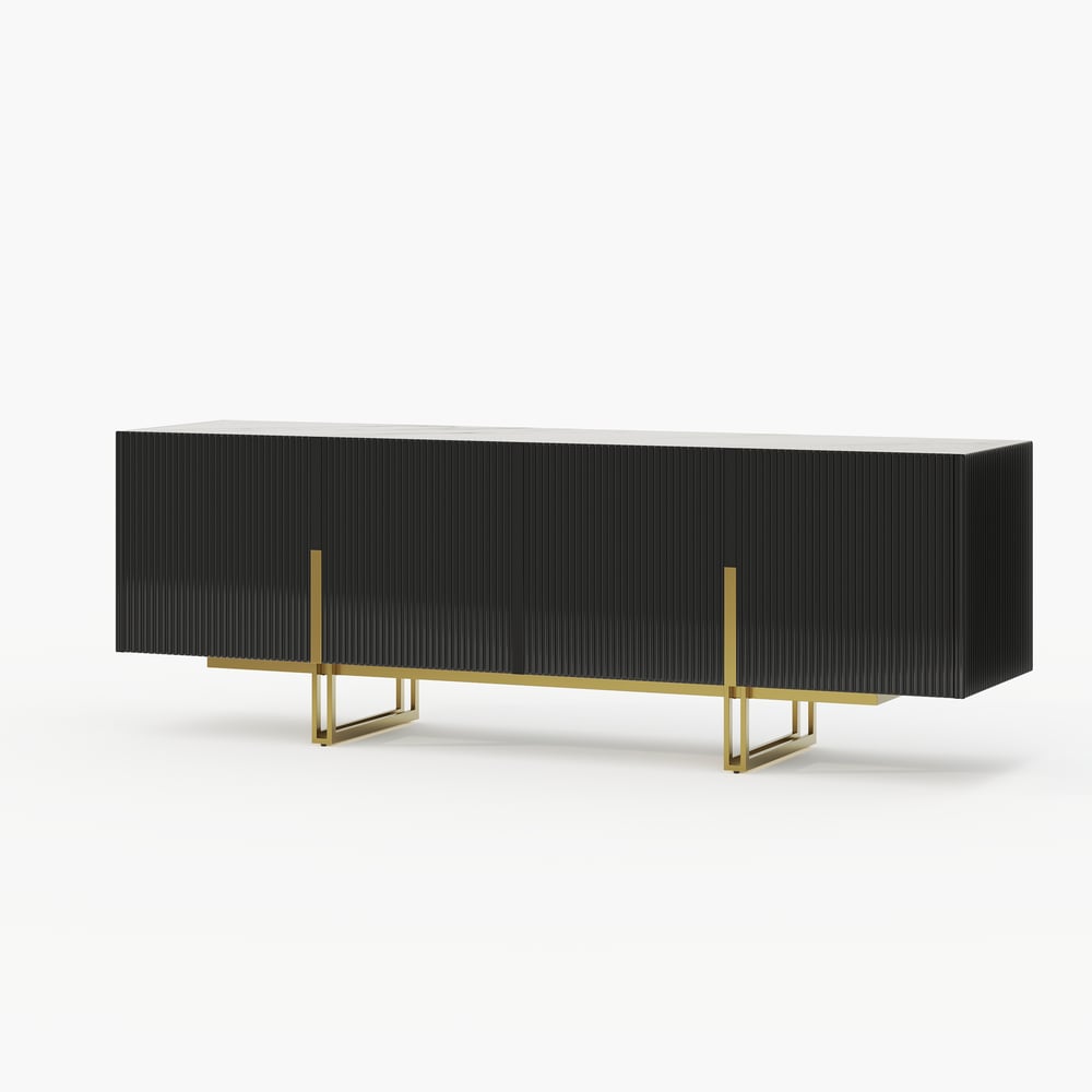 Auro Sintered Stone Fluted TV Console