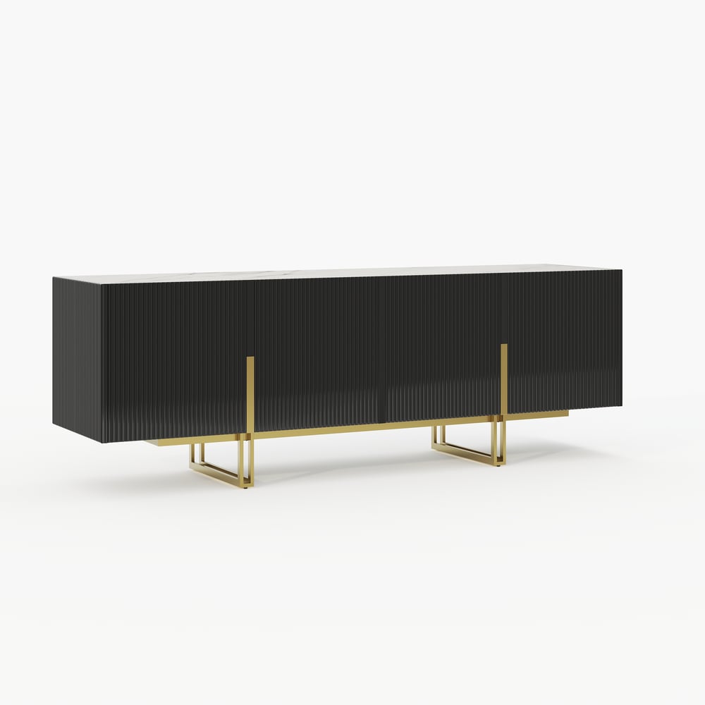 Auro Sintered Stone Fluted TV Console