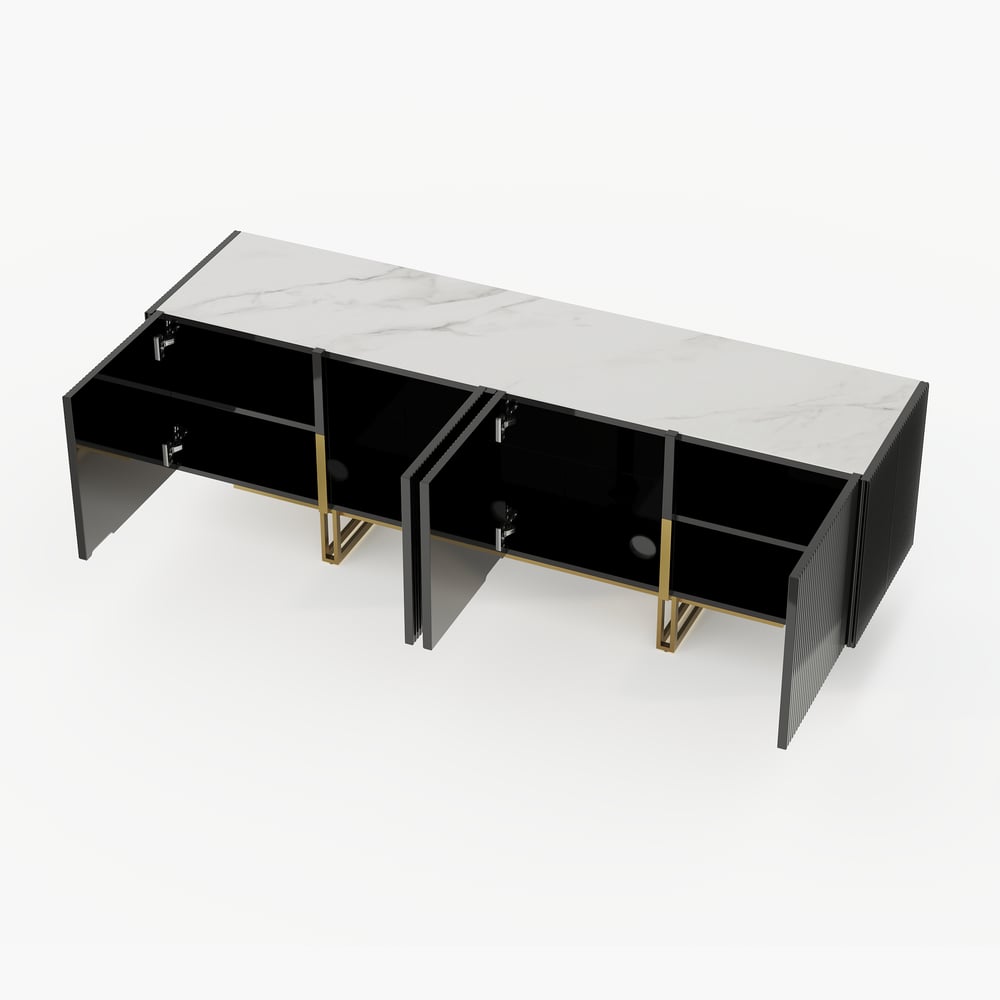 Auro Sintered Stone Fluted TV Console