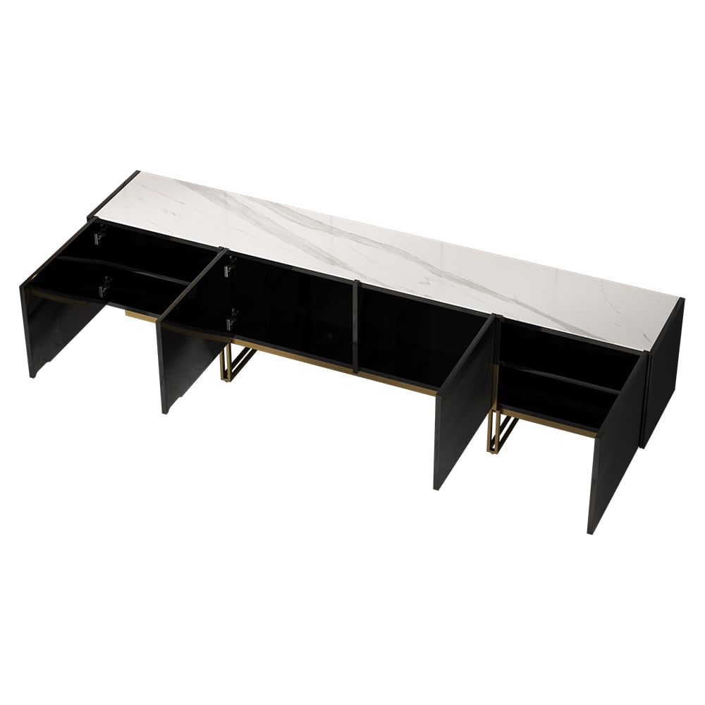 Auro Sintered Stone Fluted TV Console