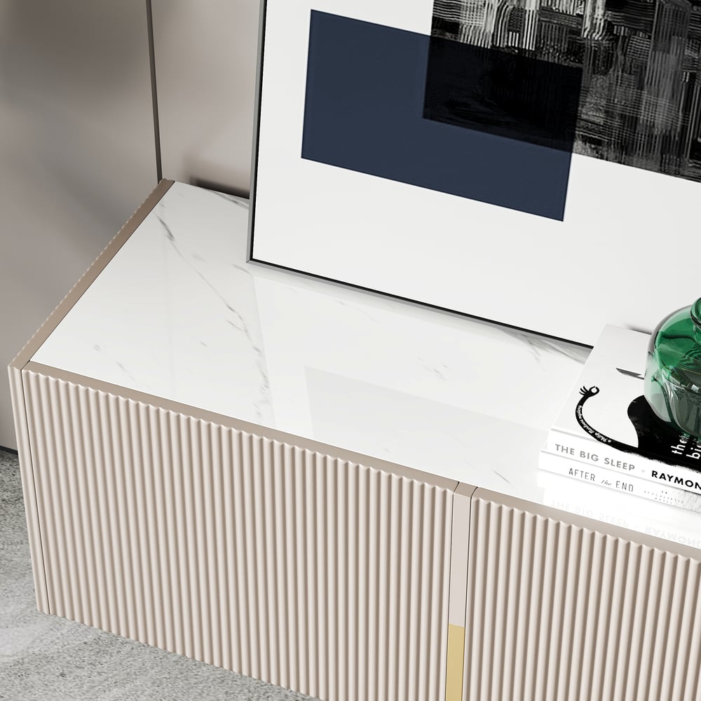 Auro Sintered Stone Fluted TV Console