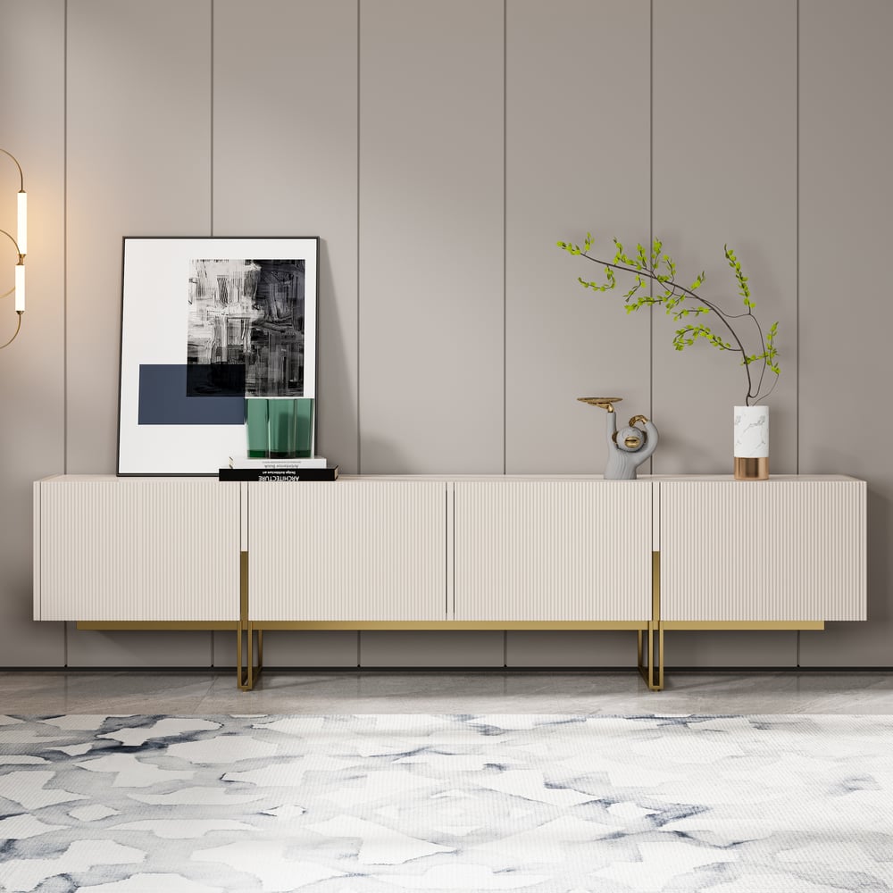 Auro Sintered Stone Fluted TV Console