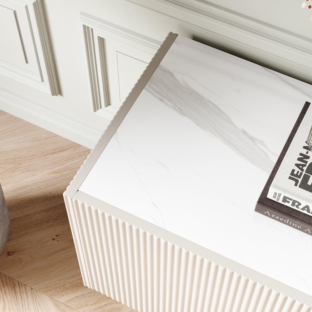 Auro Sintered Stone Fluted TV Console