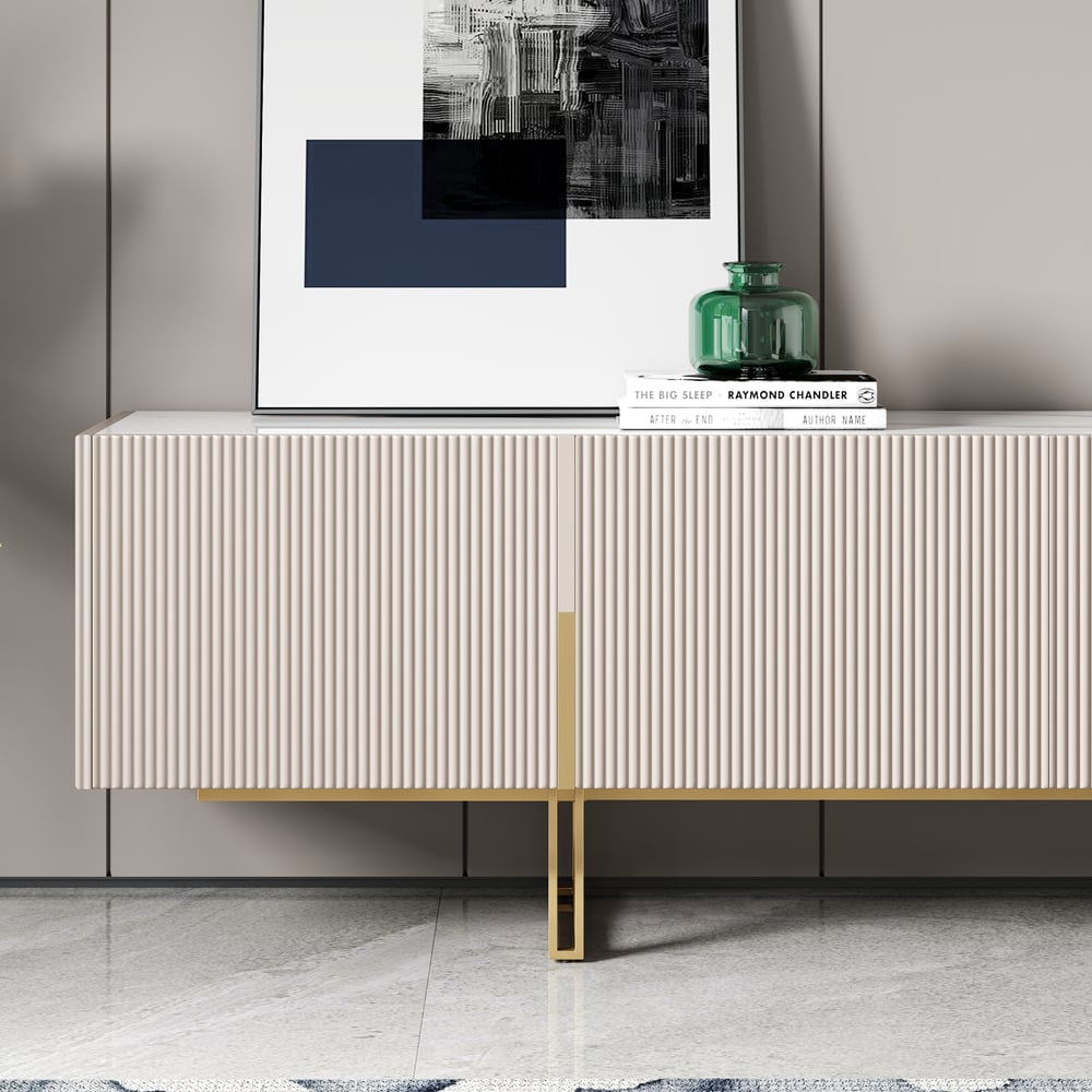 Auro Sintered Stone Fluted TV Console