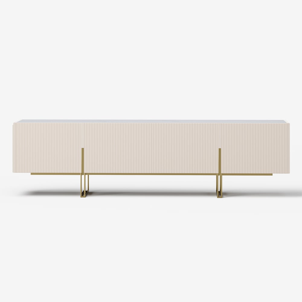 Auro Sintered Stone Fluted TV Console