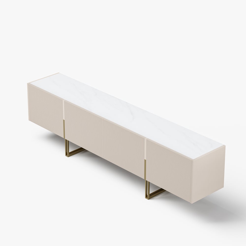 Auro Sintered Stone Fluted TV Console
