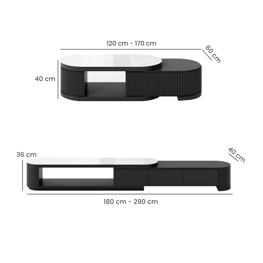 Nova Stone-Top Modular TV Console