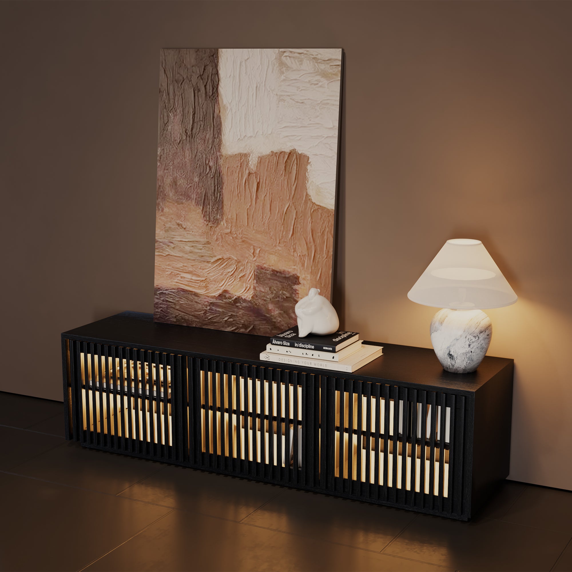 Aeolus Modern Wood TV Stand