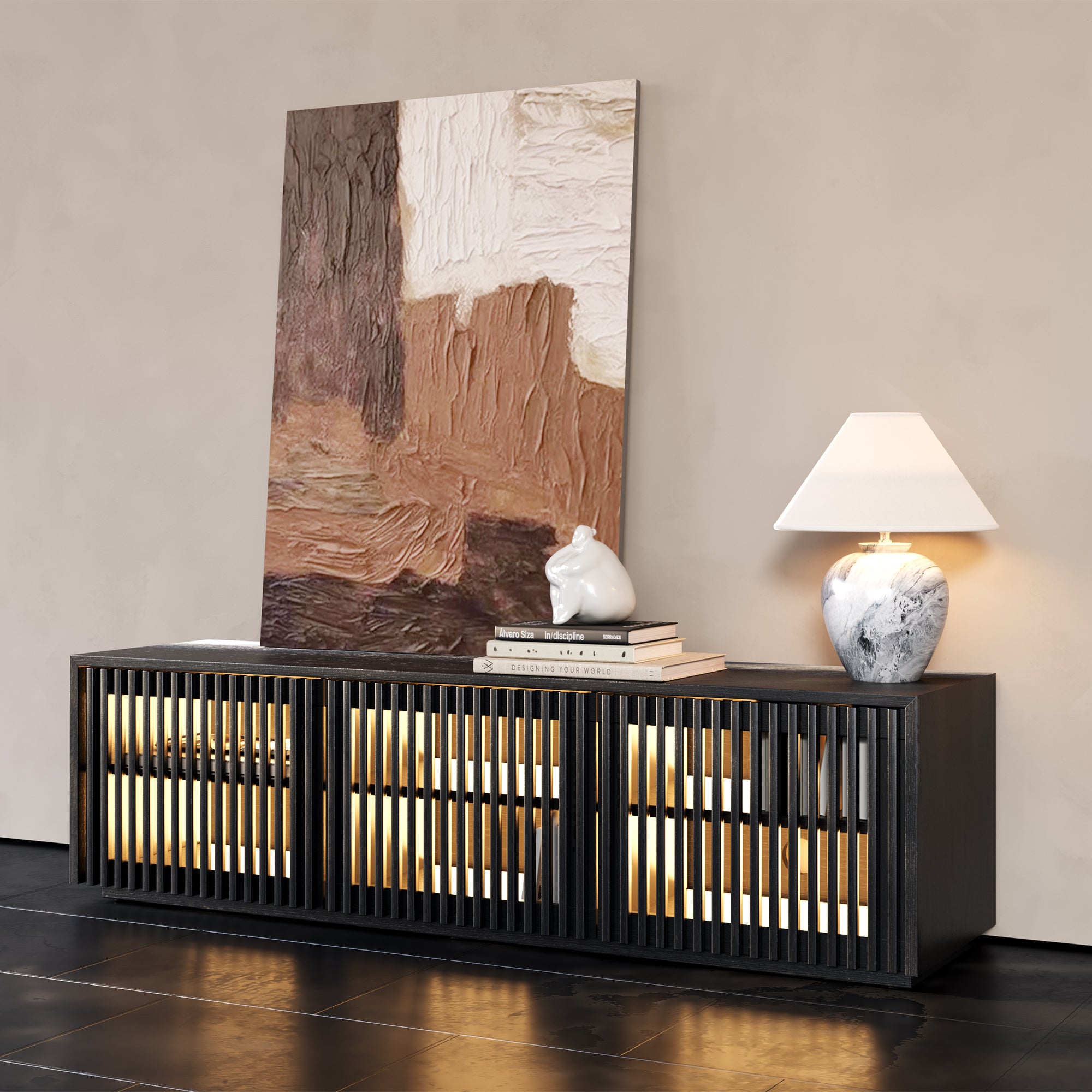 Aeolus Modern Wood TV Stand