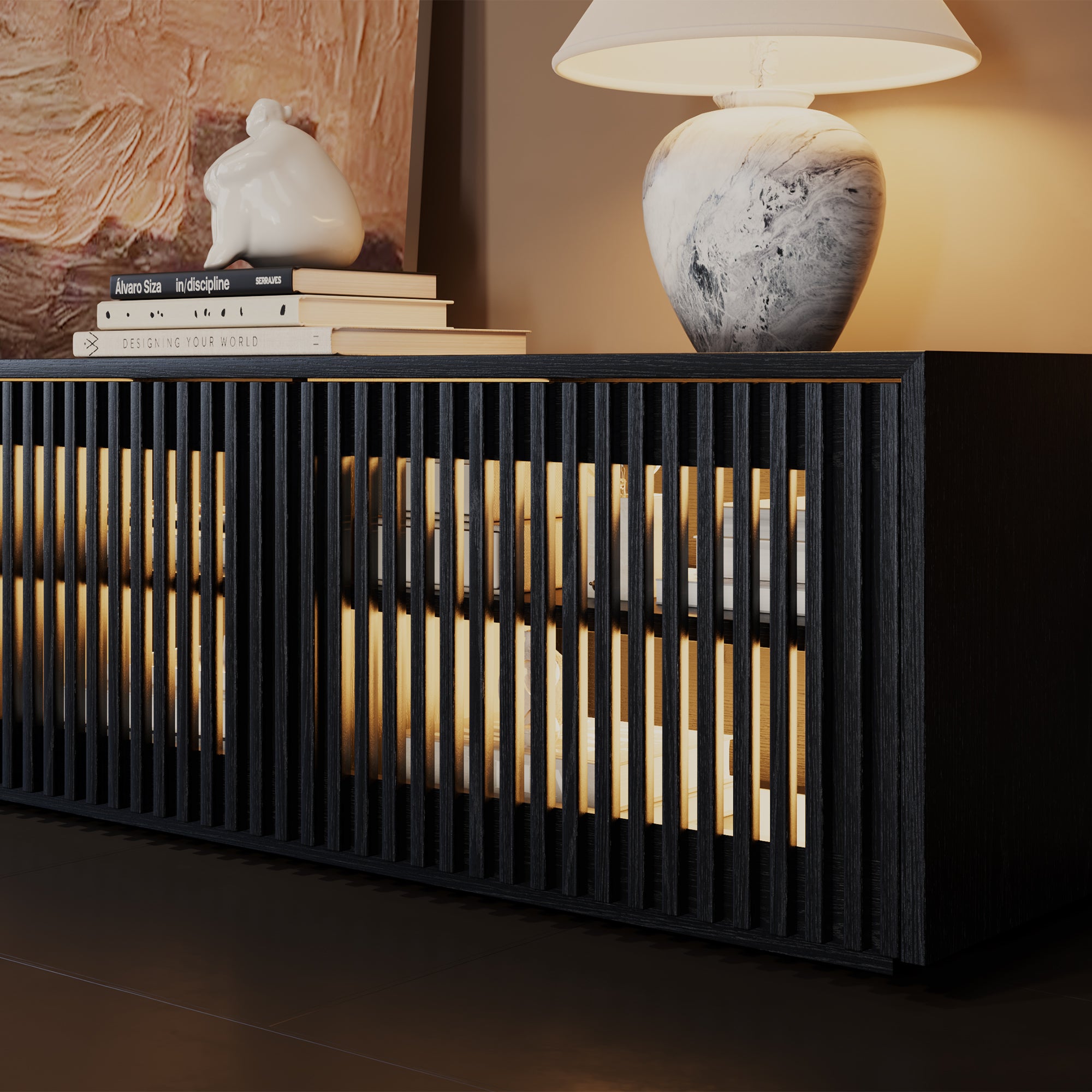 Aeolus Modern Wood TV Stand