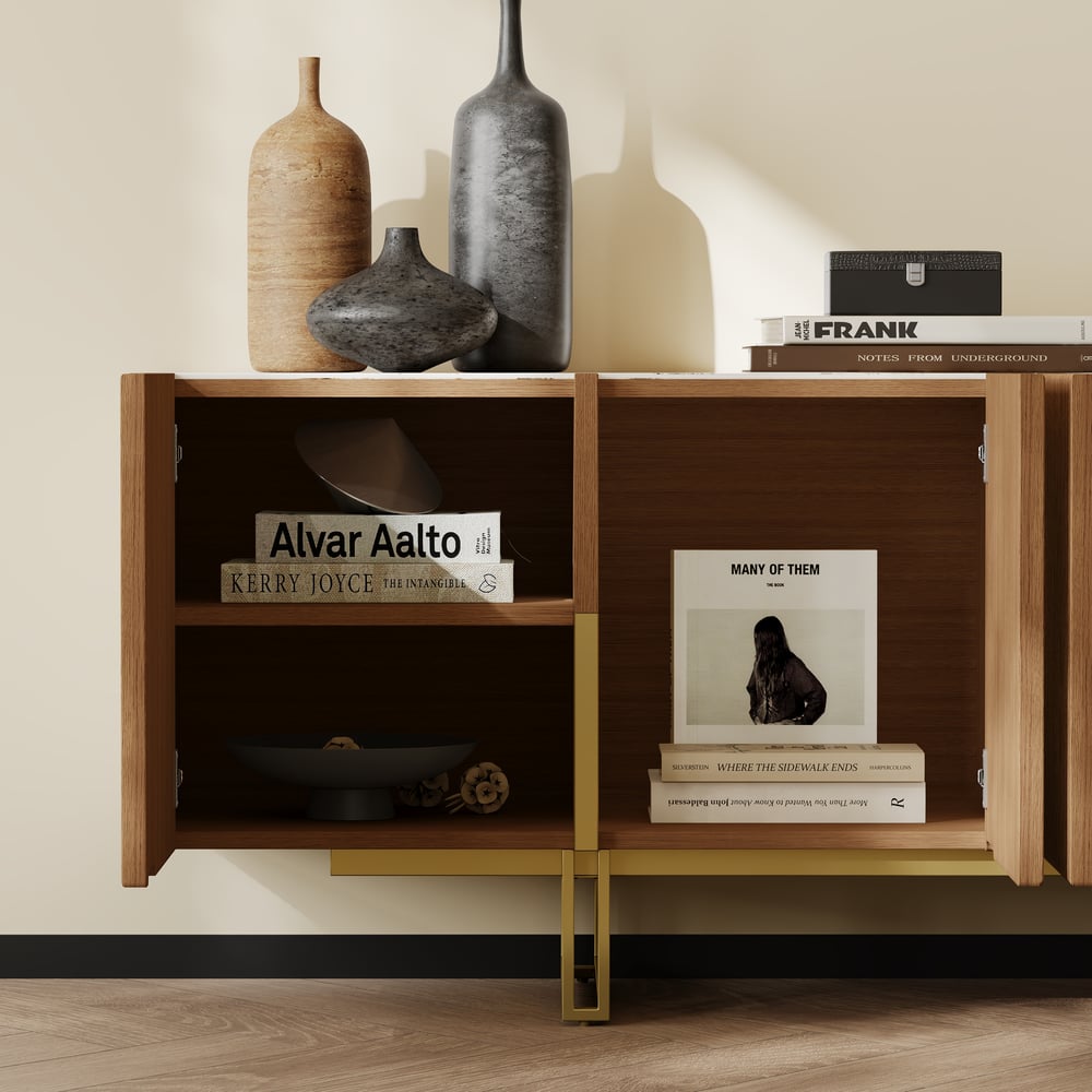 Auro Sintered Stone Fluted TV Console