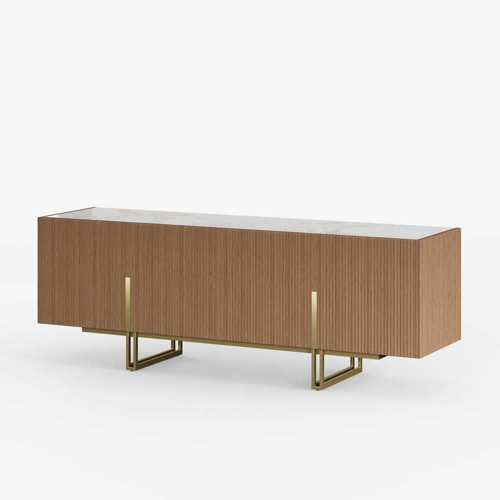 Auro Sintered Stone Fluted TV Console