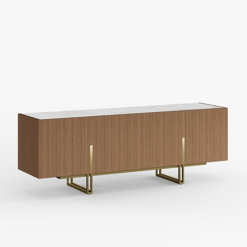 Auro Sintered Stone Fluted TV Console