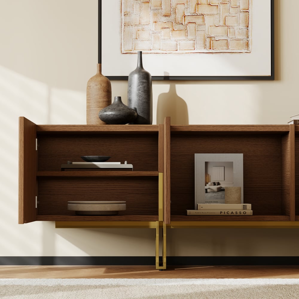 Auro Sintered Stone Fluted TV Console