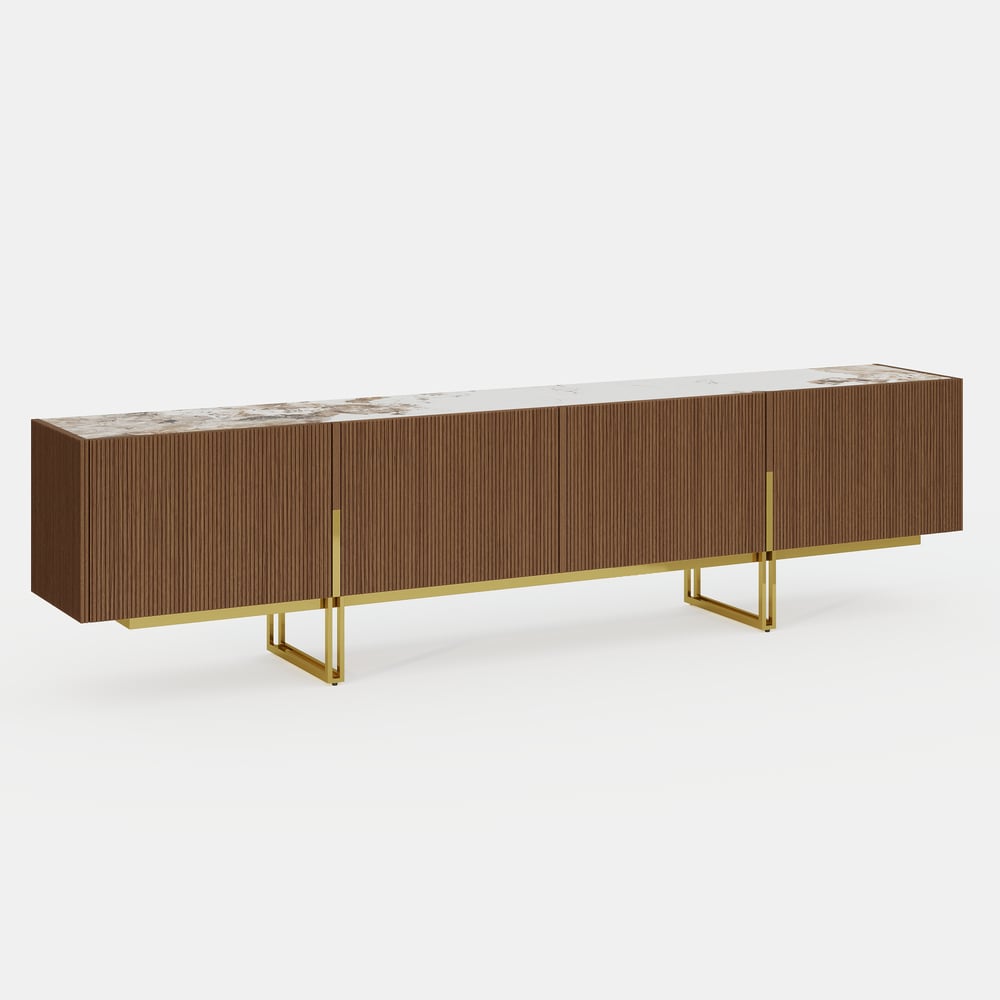 Auro Sintered Stone Fluted TV Console
