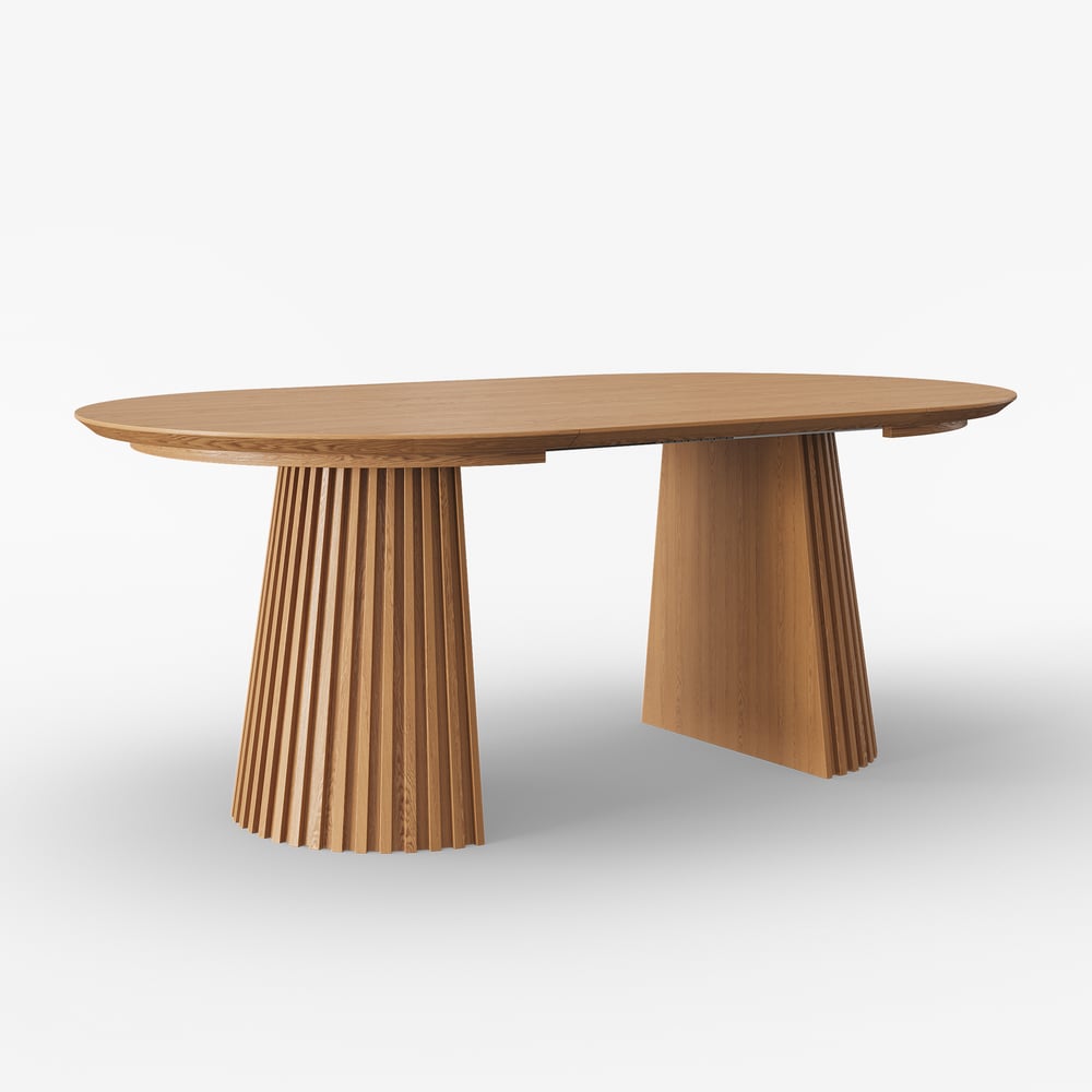 Nora Solid Wood Fluted Dining Table