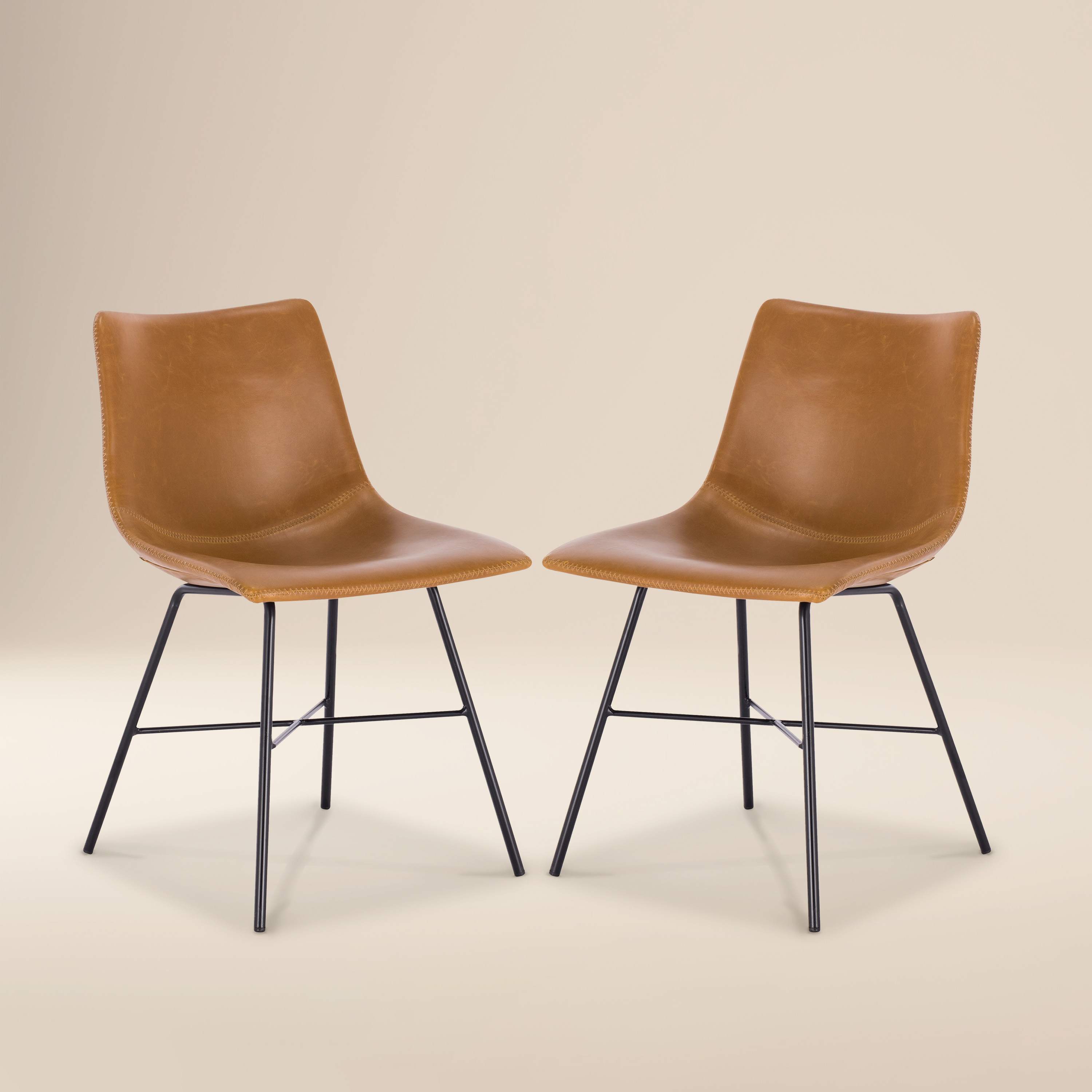 PAXLEY Vegan Leather Dining Chair Set of 2