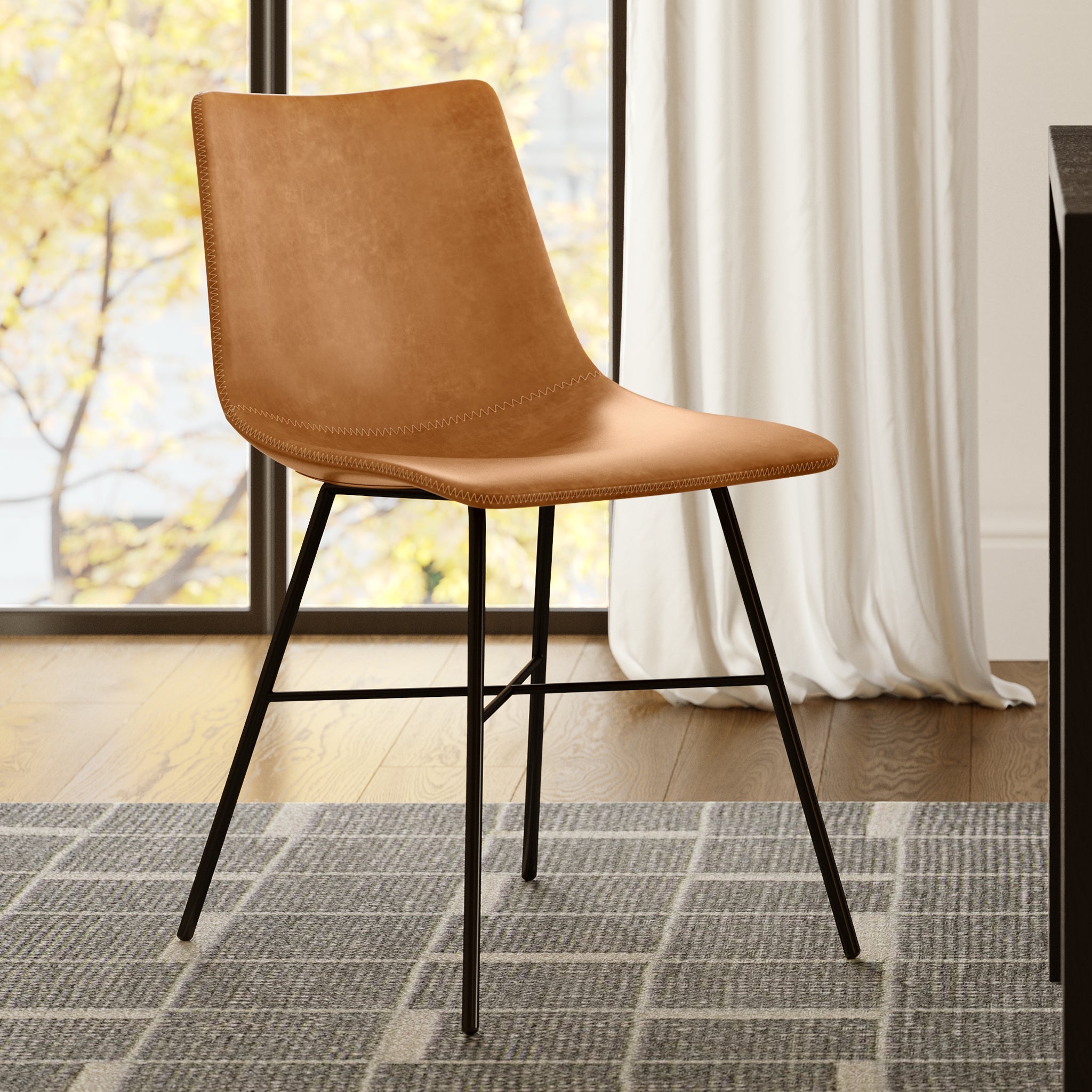PAXLEY Vegan Leather Dining Chair Set of 2