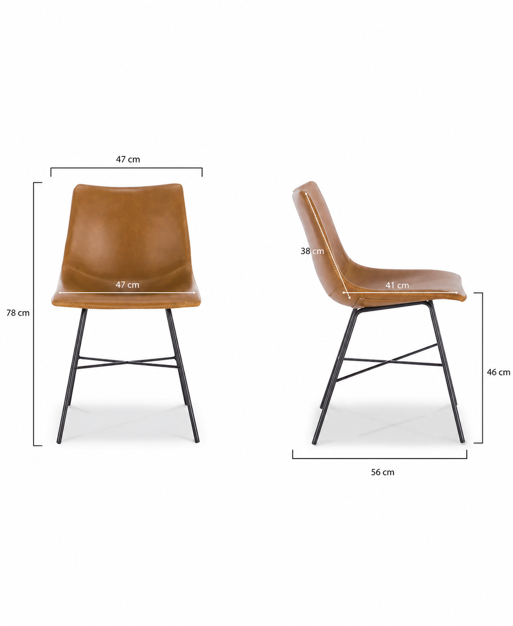 PAXLEY Vegan Leather Dining Chair Set of 2