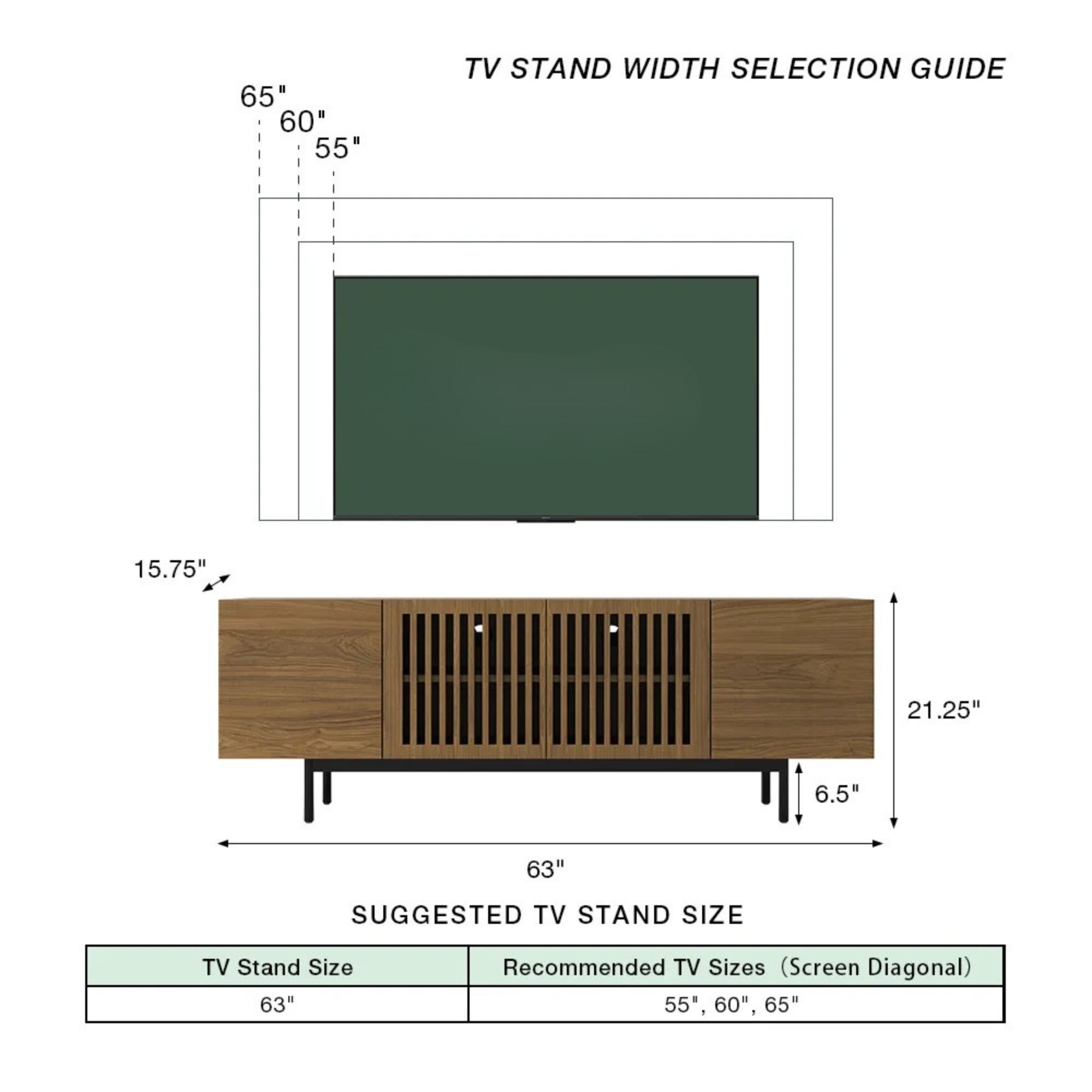 Walnut Color / Standard / 160 x 40 x 55 cm