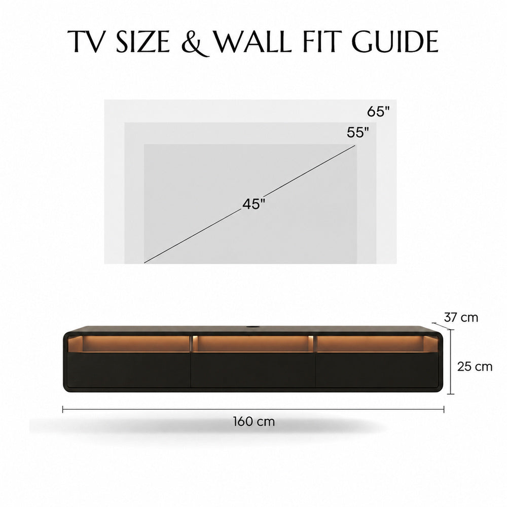 Veylan Floating LED Media Console