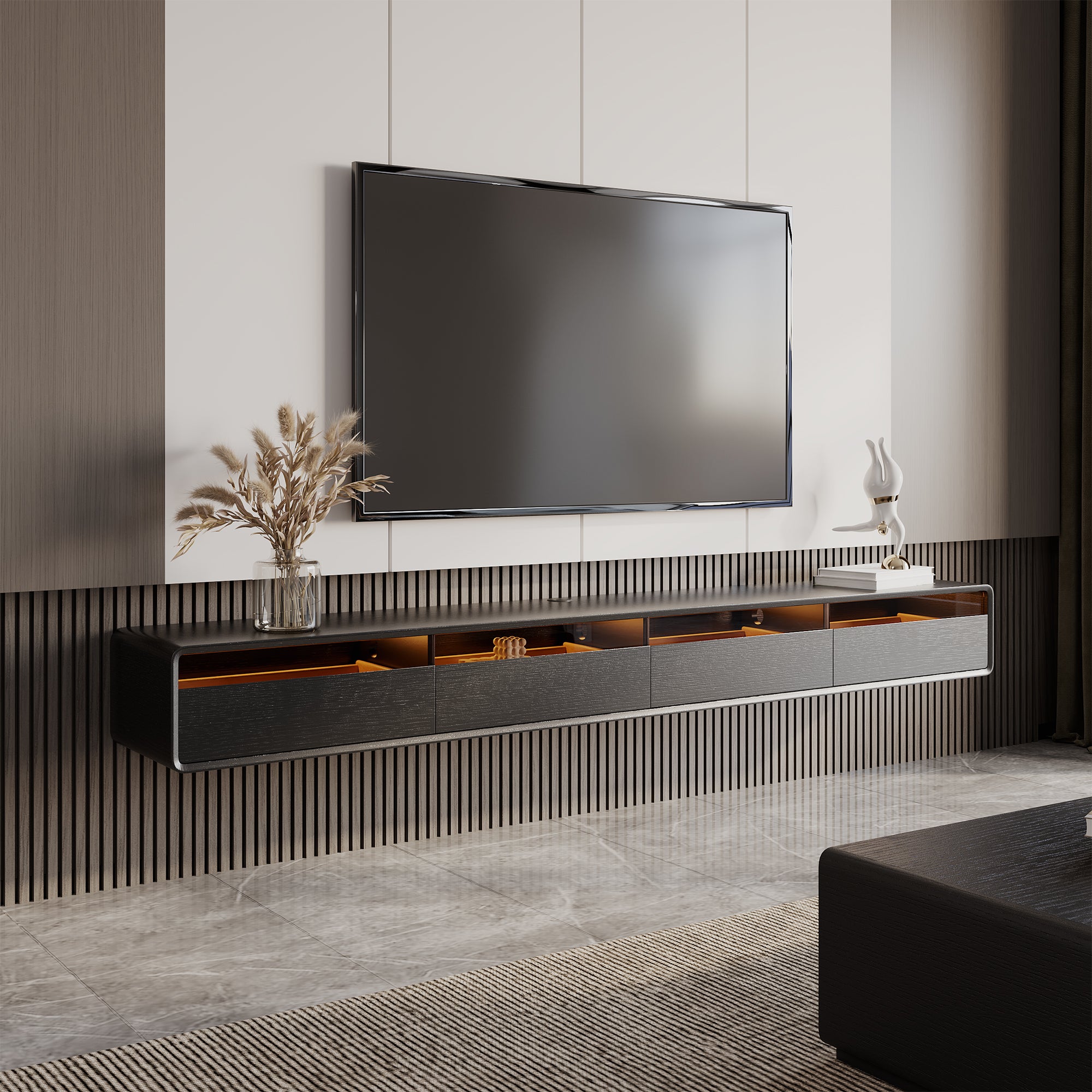 Veylan Floating LED Media Console