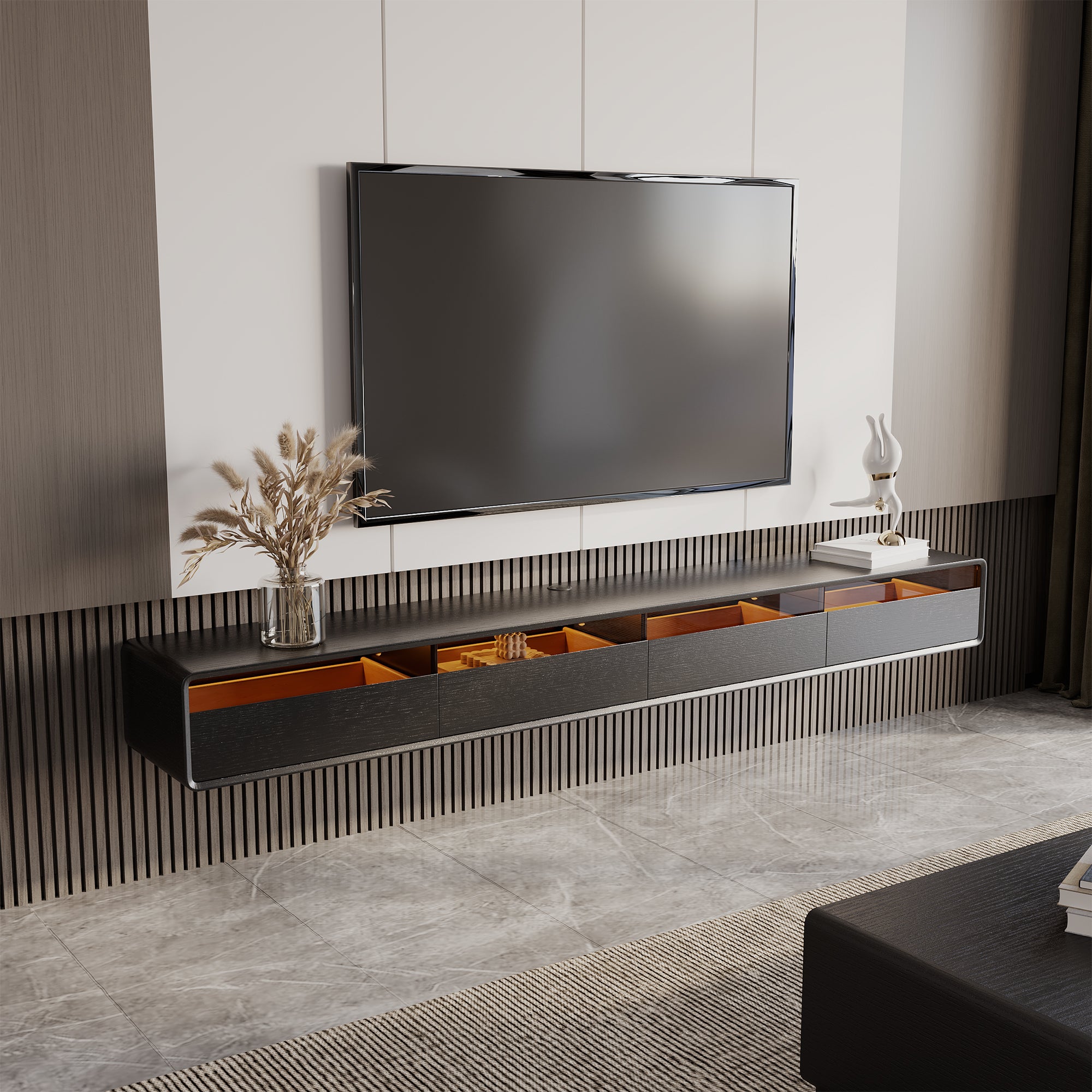 Veylan Floating LED Media Console