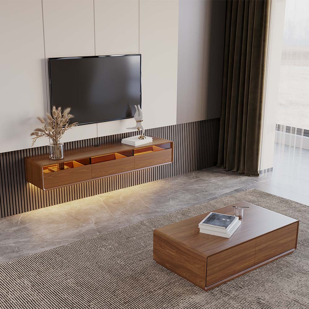 Veylan Floating LED Media Console