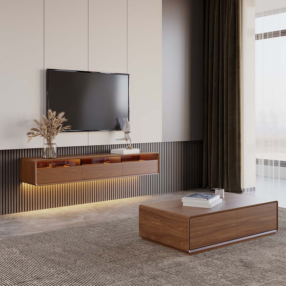 Veylan Floating LED Media Console