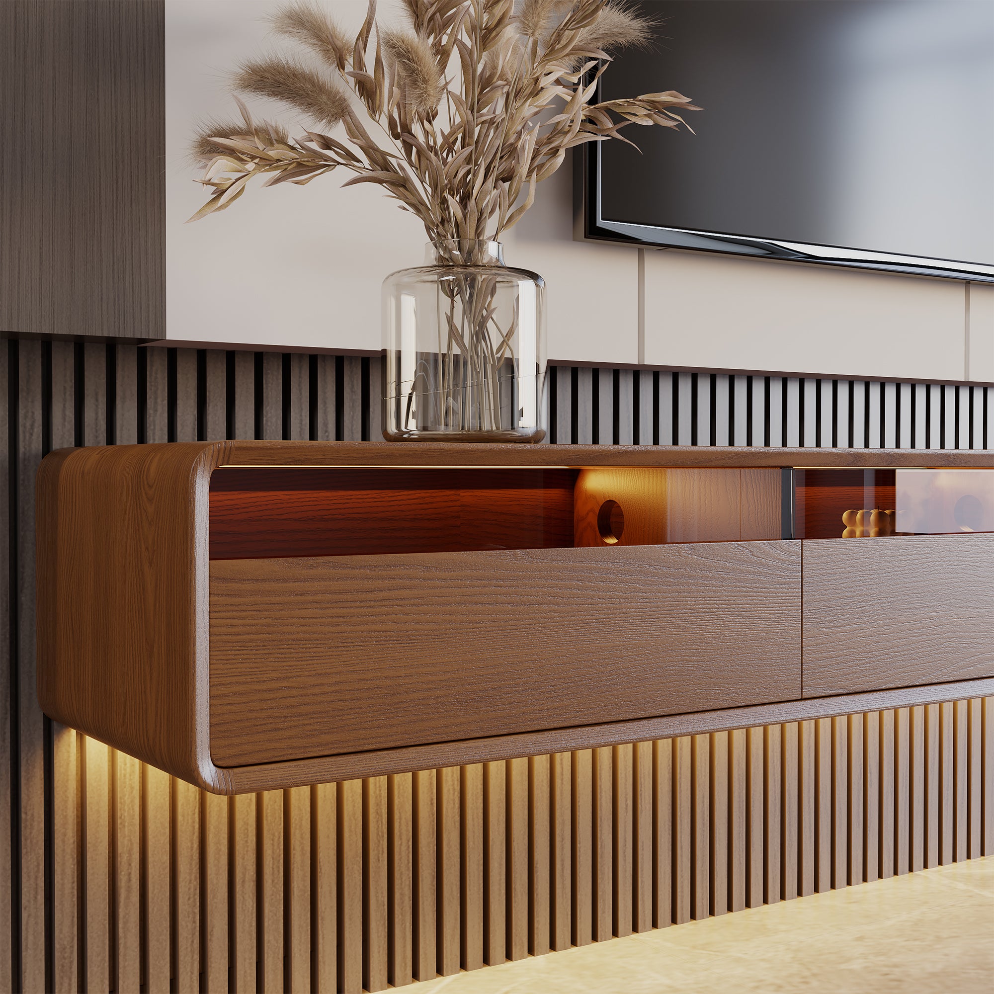 Veylan Floating LED Media Console