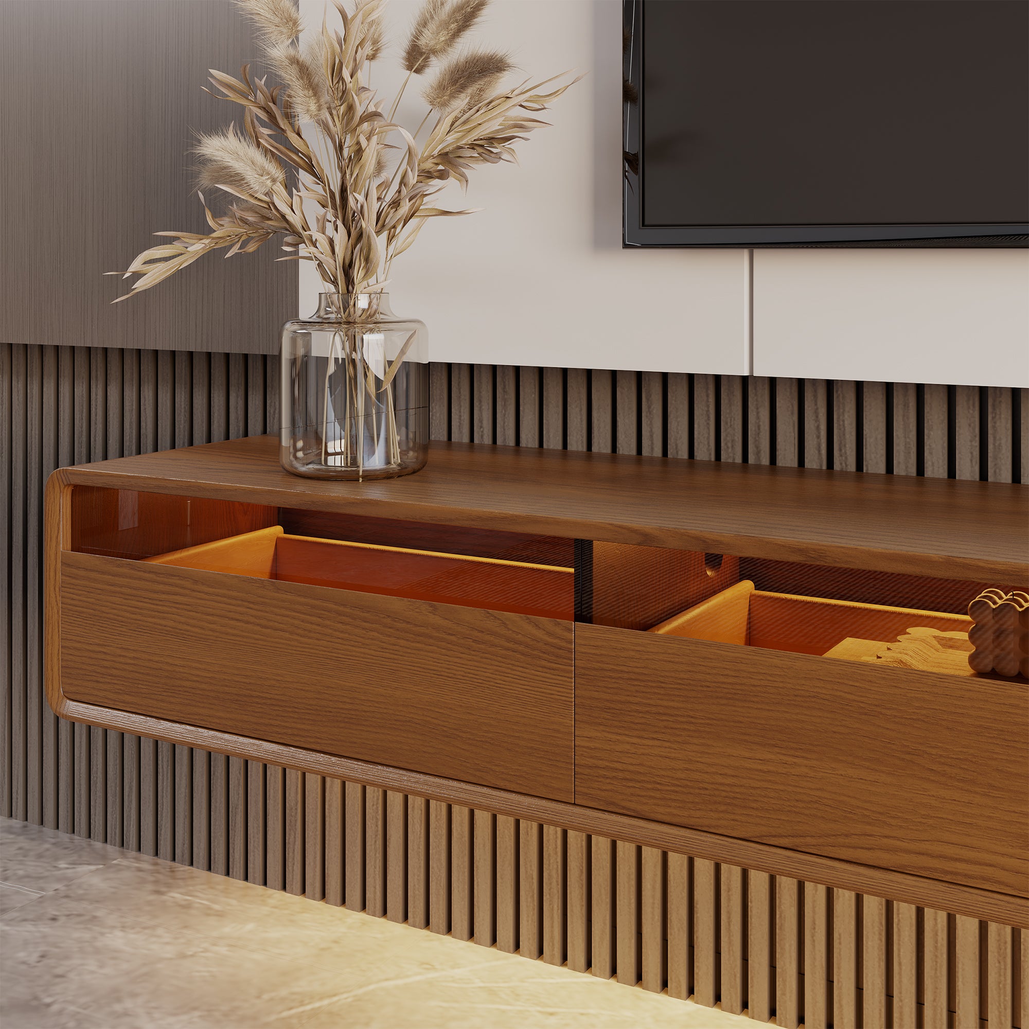 Veylan Floating LED Media Console