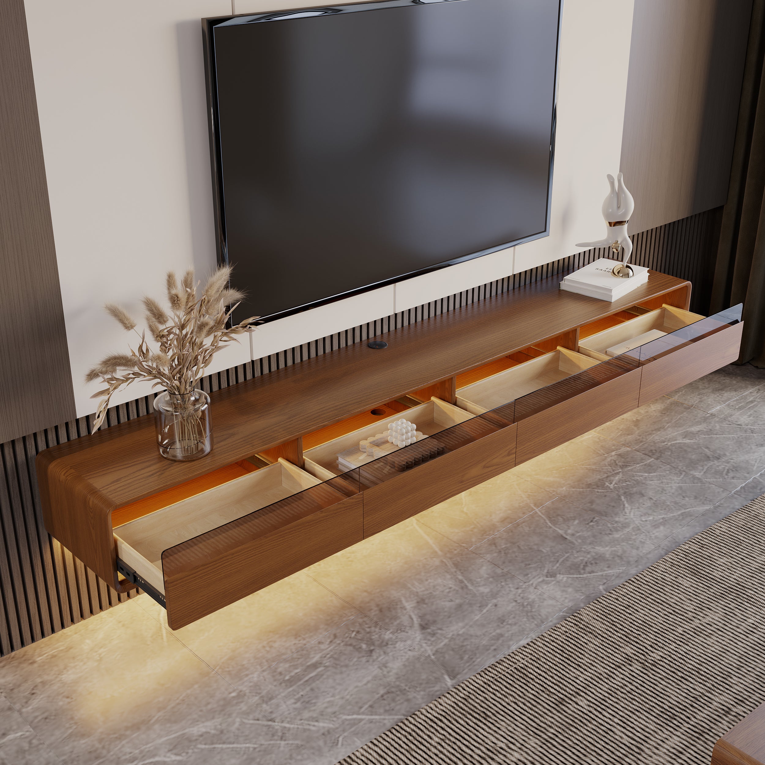 Veylan Floating LED Media Console