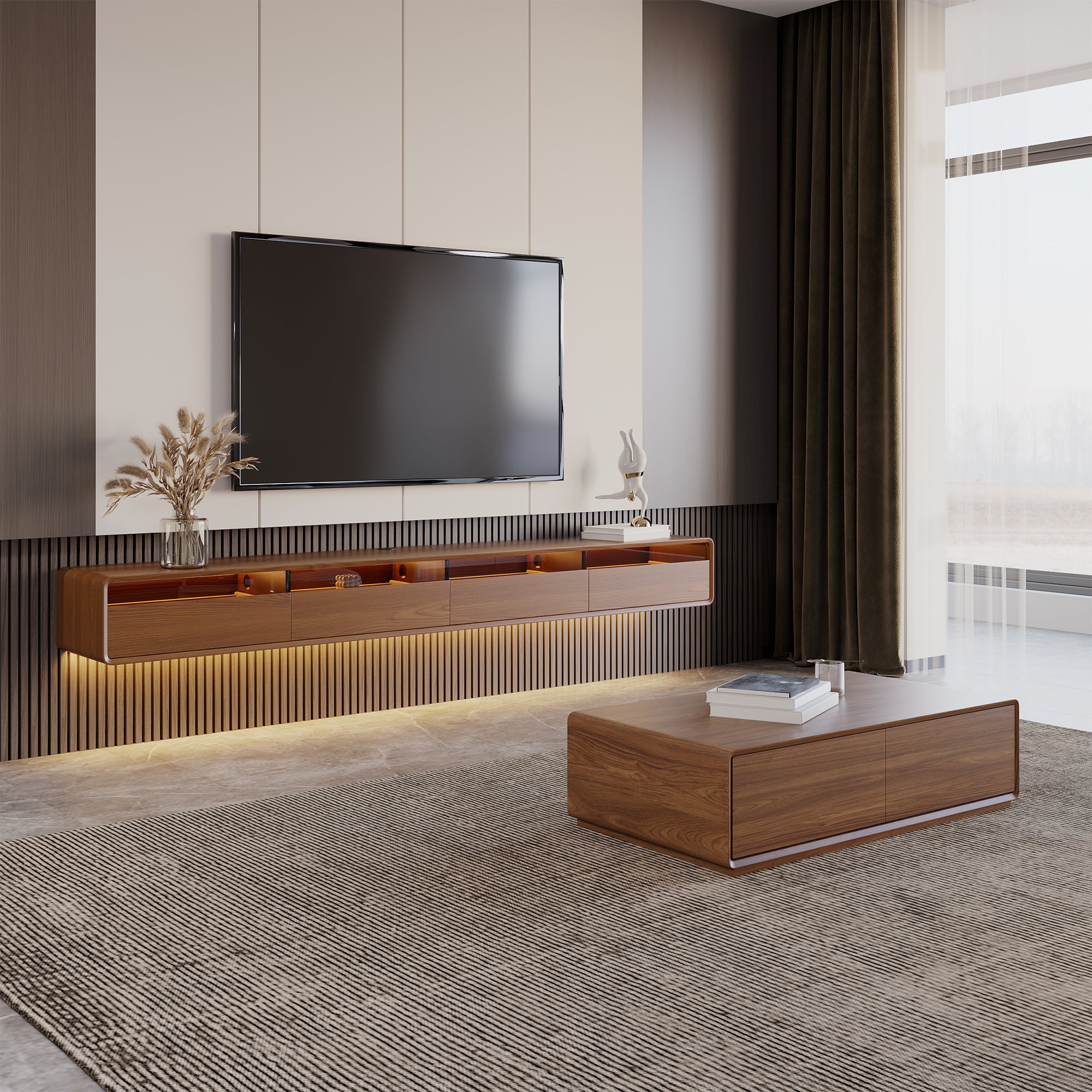 Veylan Floating LED Media Console