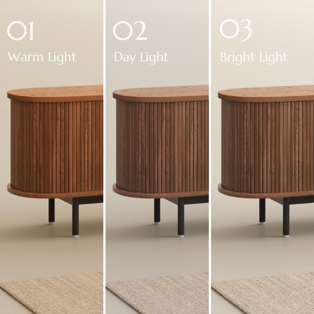 Solvra Mid-Century Tambour Door TV Stand